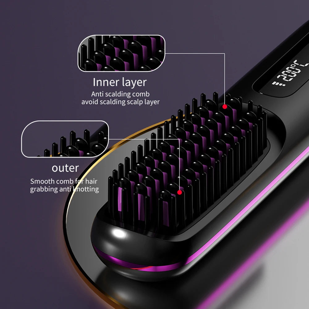 Cordless Hair Straightener Brush