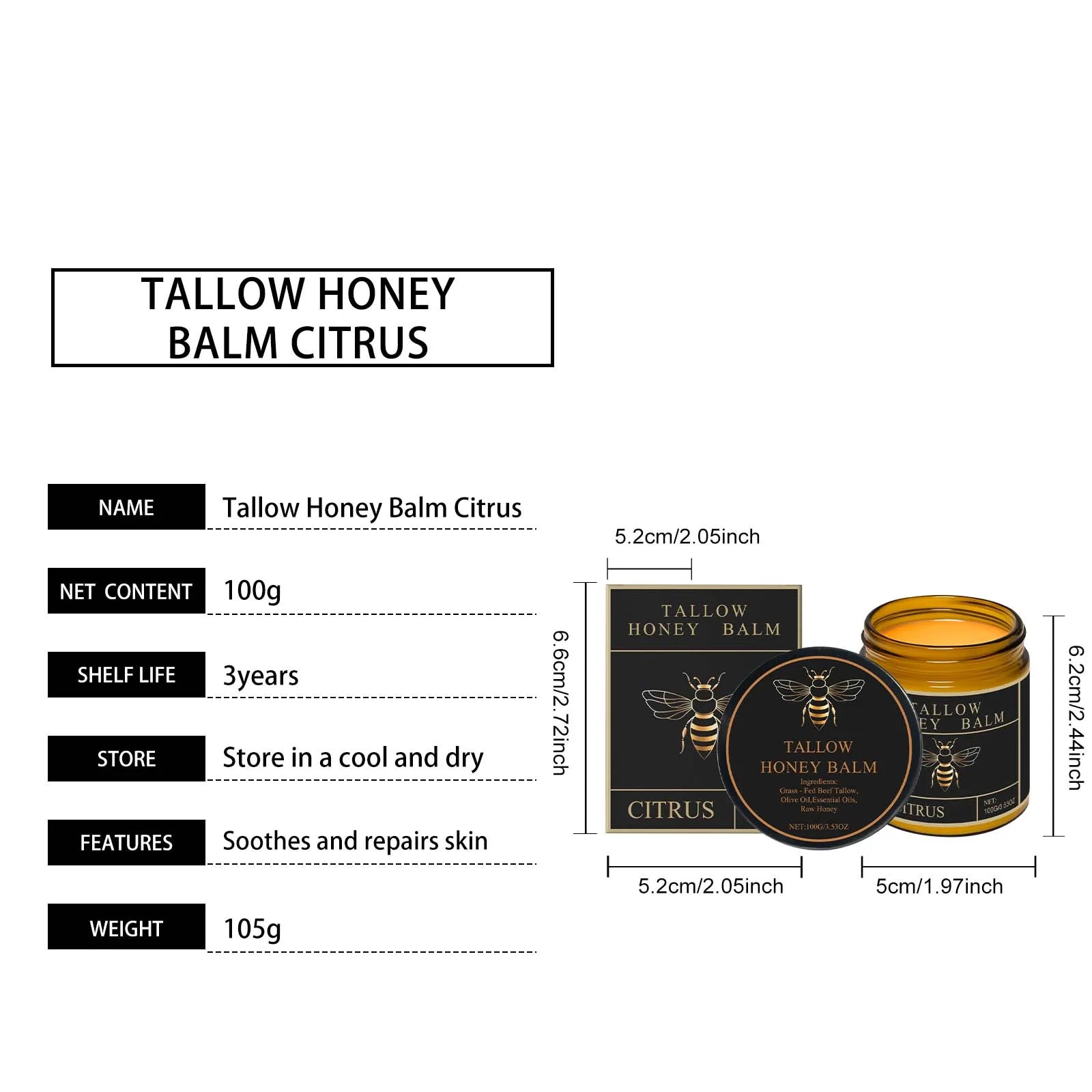 Tallow Honey Moisturizing Cream - My Store