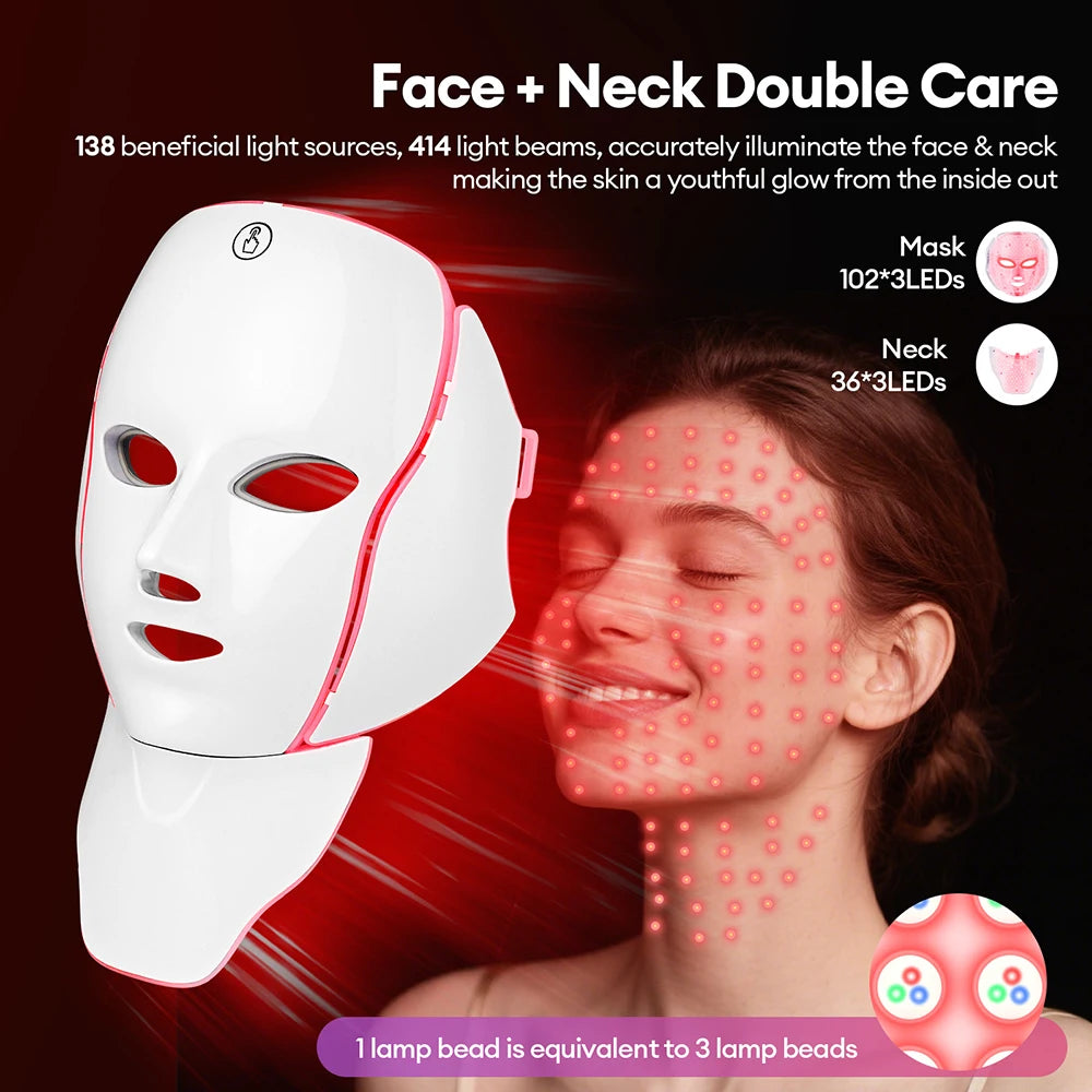 7 Color LED Light Therapy Face & Neck Mask - My Store