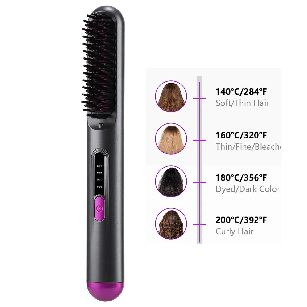 Cordless Hair Straightener Brush