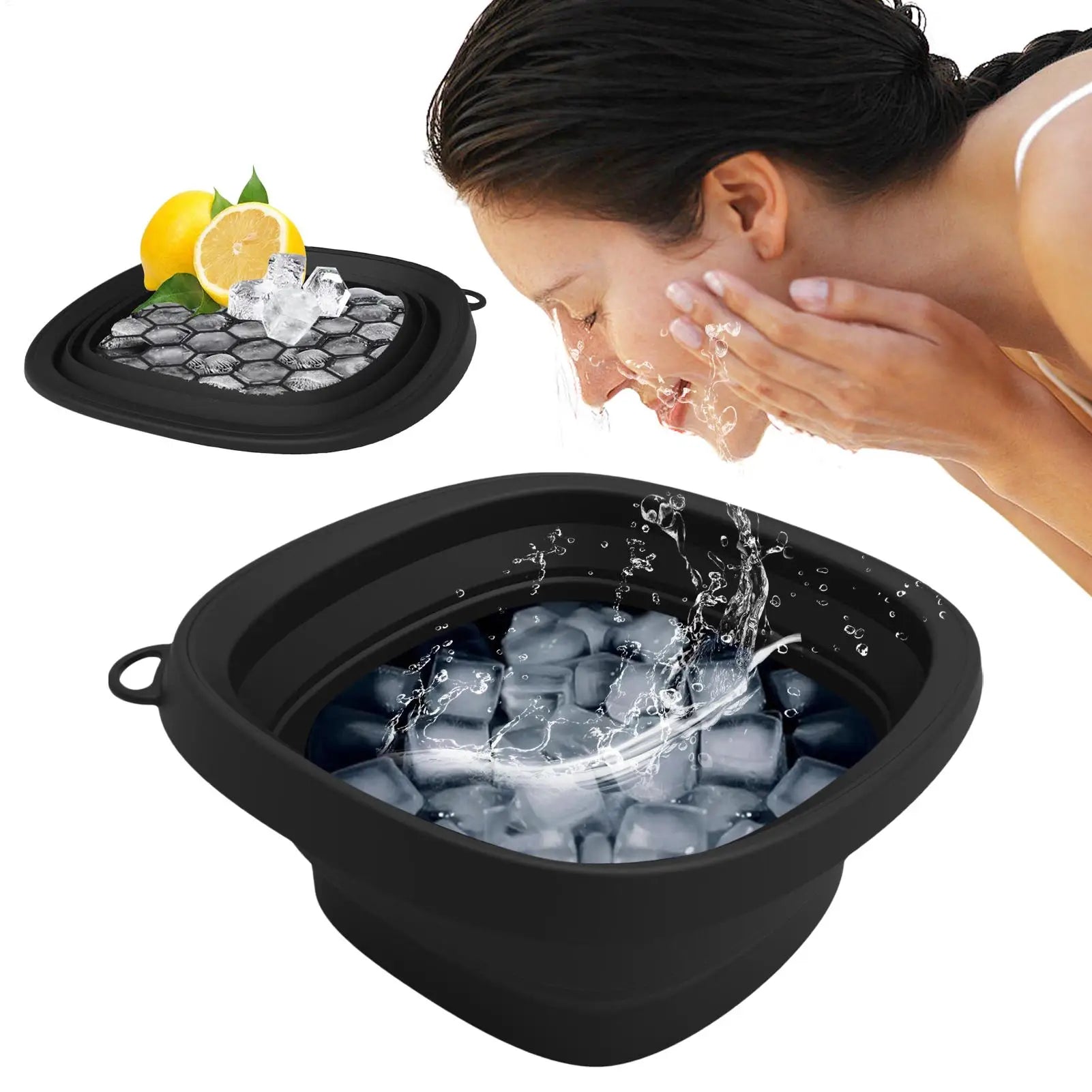 Foldable Silicone Face Ice Bath Bowl