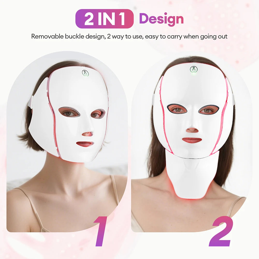 7 Color LED Light Therapy Face & Neck Mask - My Store