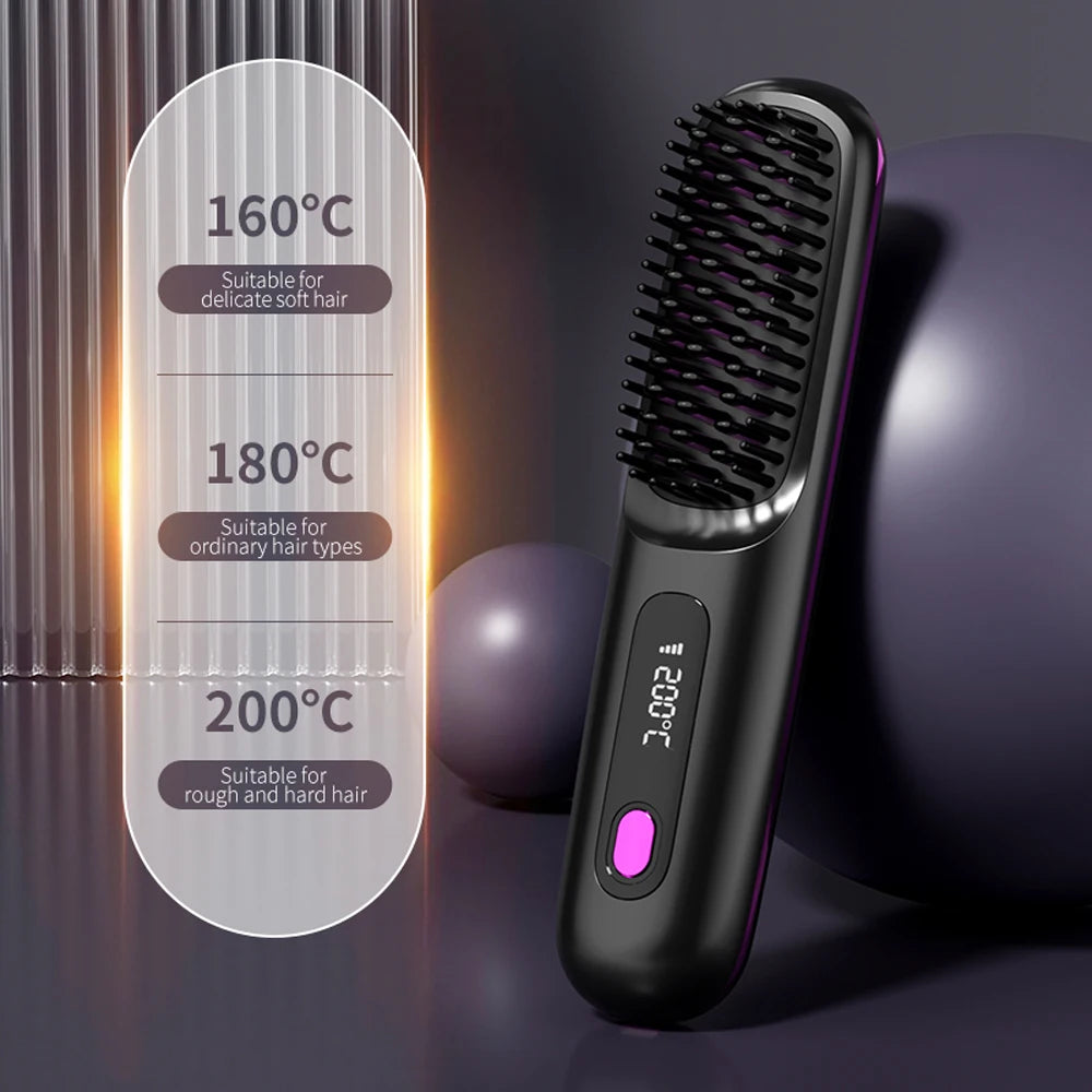 Cordless Hair Straightener Brush