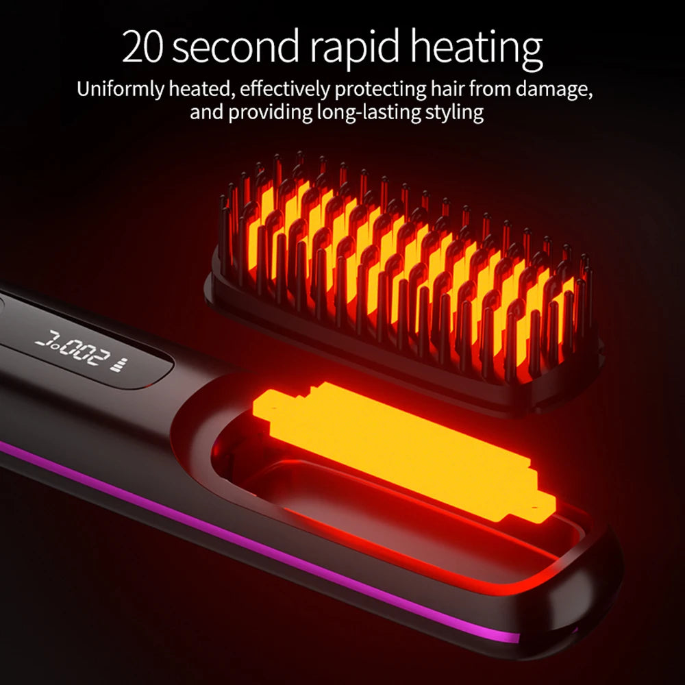 Cordless Hair Straightener Brush