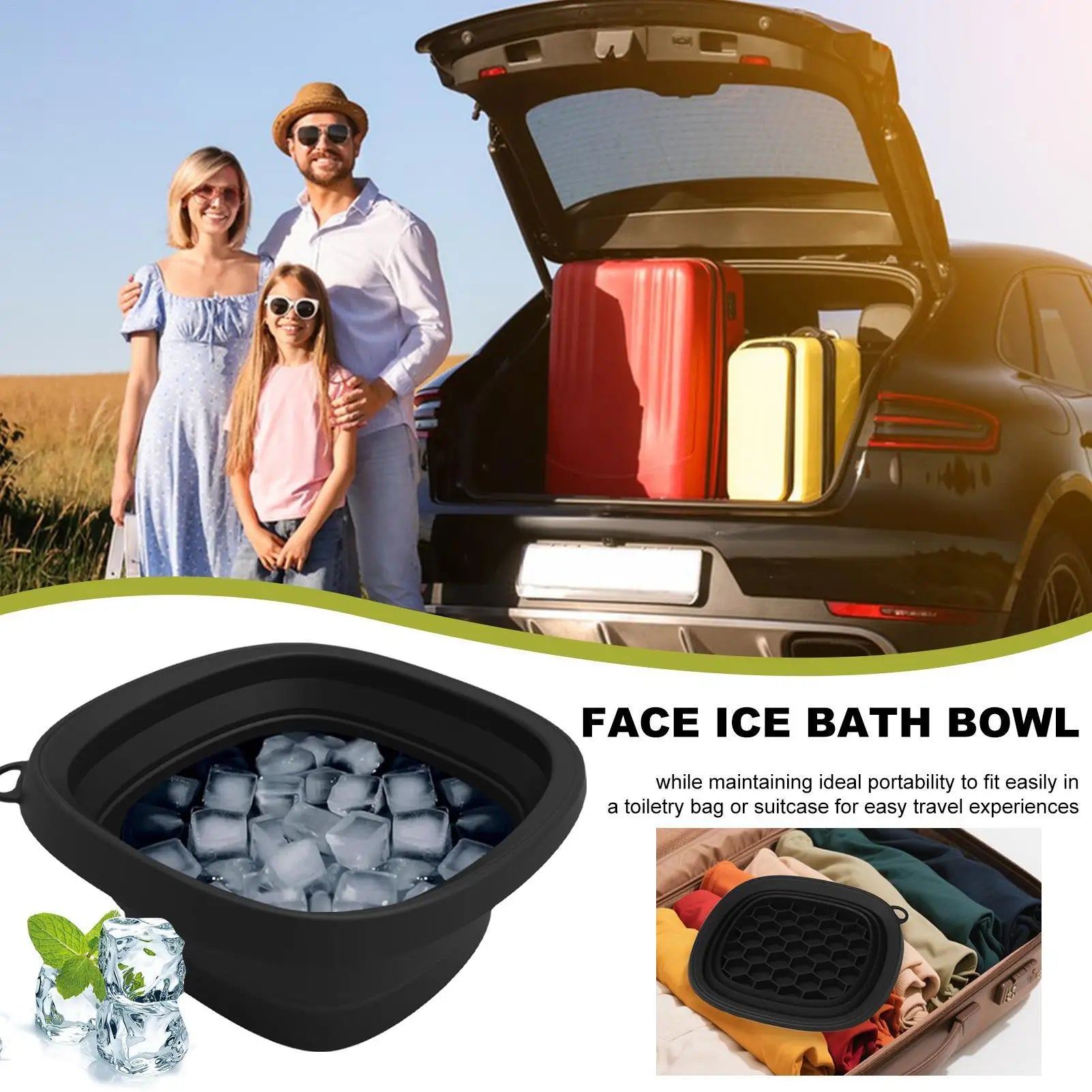 Foldable Silicone Face Ice Bath Bowl